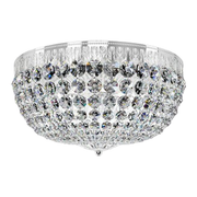 Schonbek Petit Crystal Polished Silver ceiling light showing clear facets and a small lower finial