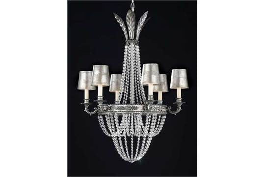 Schonbek Esplanade 6873-47 six-light chandelier in Antique Pewter