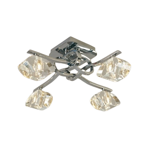 Mantra Alfa 4-Light Semi Flush Ceiling Light – Polished Chrome