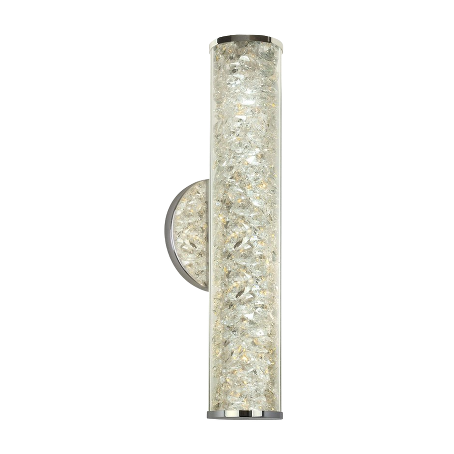 Stone Lighting Jazz Venti WS224CRPCLED wall light showing both polished end caps and the round backplate