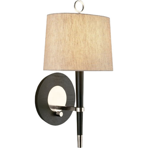 Jonathan Adler Ventana Wall Sconce, Polished Nickel & Ebony Wood