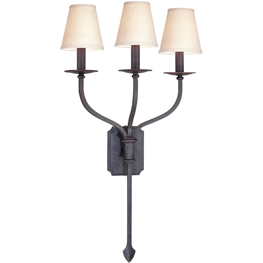Troy La Brea wall sconce showing its tapered shades and slender branching arms