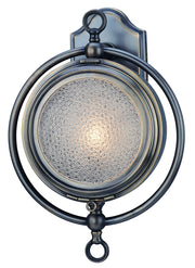 Troy Lighting Nautilus B2261EB outdoor wall light with an English Bronze porthole frame and prismatic glass