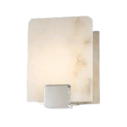 Hudson Valley Lake Grove 6291-SN sconce with a cream veined shade and small satin nickel bracket