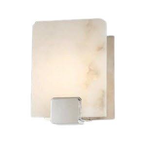 Hudson Valley Lake Grove 6291-SN sconce with a cream veined shade and small satin nickel bracket