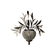 Uttermost Cristal de Lisbon 22401 wall sconce with sweeping leaves, clear drops and a beaded basket