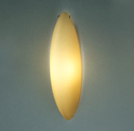 Vistosi Iride AP amber blown-glass wall sconce illuminated