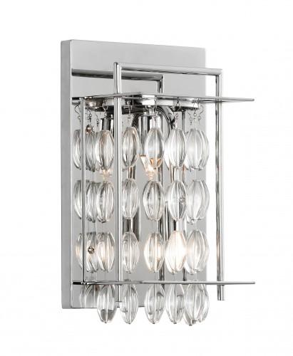 Matteo W41002PN six-light wall sconce with cascading crystal beads