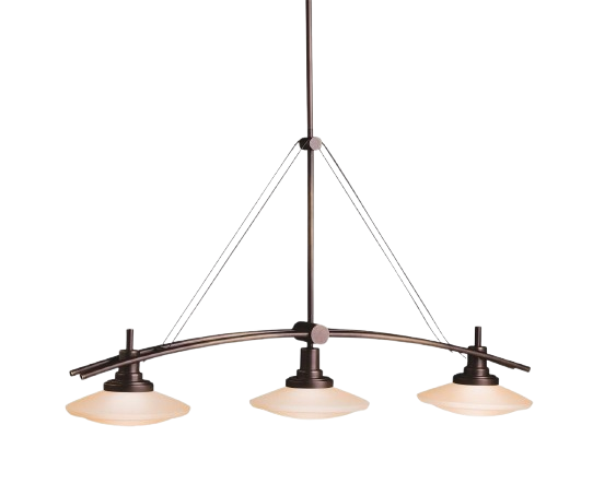 Kichler Structures Linear Chandelier – 3-Light, Olde Bronze