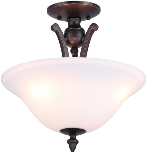 Three-Light Semi-Flush Mount with Opal Glass (DVP7412ORB-OP) - SKU DVP7412ORB-OP
