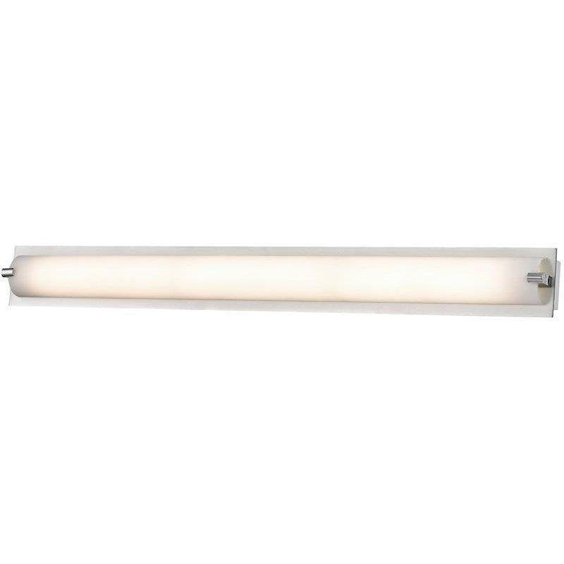 Alico Piper WS4525-5-15 linear wall light with a frosted white diffuser and chrome end clamps