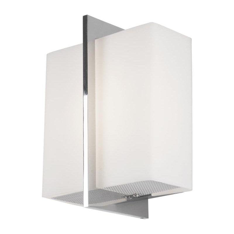 Kuzco Bengal WS39210-CH wall sconce with rectangular white glass and a slim vertical chrome accent