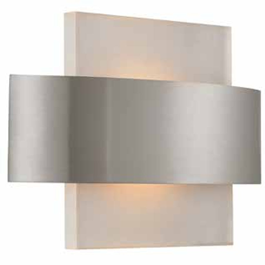 Alico Cintura WS9010-10-16M wall sconce in matte satin nickel with sandblasted starfire glass