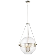 Minka-Lavery Atrio four-light pendant in polished nickel with an open, refined frame