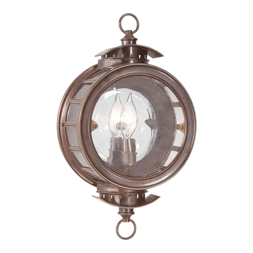 Troy Solid Brass Exterior Charleston 1Lt Wall Lantern Medium With Heritage Bronze Finish