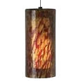Lbl Lighting Abbey Grande 1-Light Line-Voltage Pendant In Bronze Finish With Handcrafted Multi-Color Stained-Glass Shade